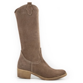 Olivier Stivali da donna in pelle Julia marrone