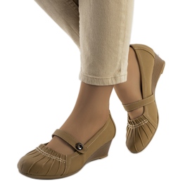 Décolleté beige con arricciatura Nita
