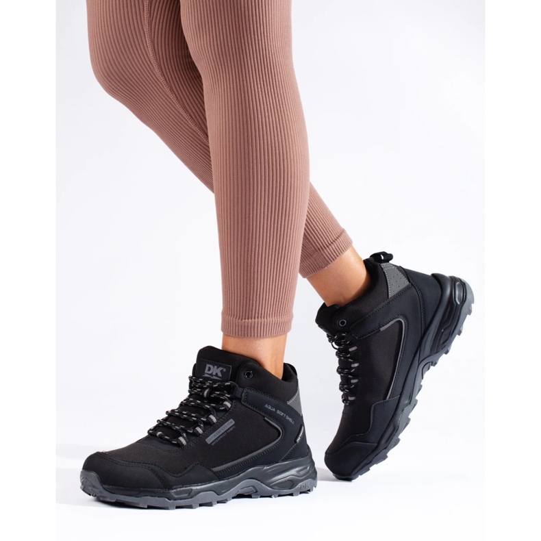 Scarpe da trekking alte da donna DK nere e grigie nero