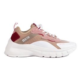 Sneakers Big Star da donna KK274055 beige bianco rosa