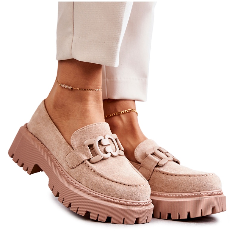 FB2 Francesine da donna con ornamento Beige Leeza