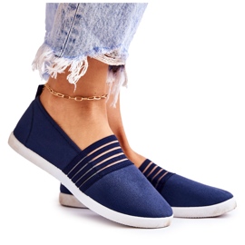 S.Barski Sneakers da donna in materiale Slip-On Navy Blue Lilis