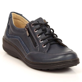 Helios Scarpe comode in pelle blu navy