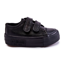 Sneakers Bambini in Pelle Con Velcro Big Star KK374092 Nero