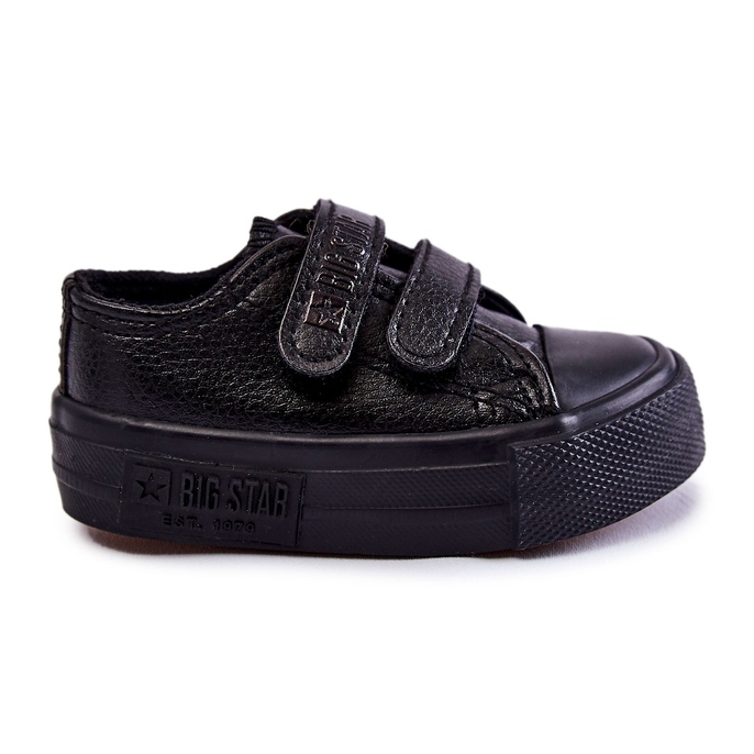 Sneakers Bambini in Pelle Con Velcro Big Star KK374092 Nero
