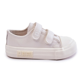 Sneakers Bambini in Pelle Con Velcro Big Star KK374091 Bianche bianco
