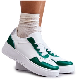 Scarpe Sportive Basse Da Donna Sulla Piattaforma Kyllie Bianche e Verdi bianca