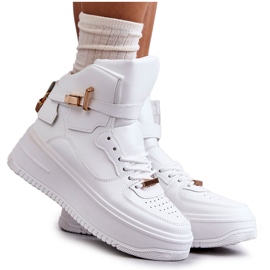 FB2 Scarpe sportive alte da donna isolate bianche Lexa bianco
