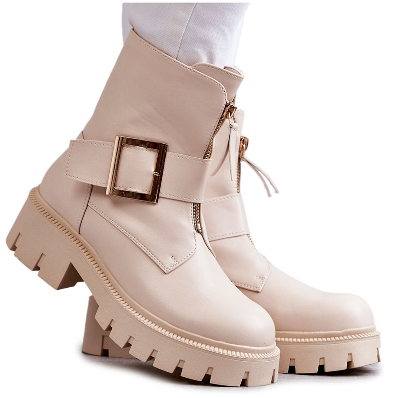 Stivali caldi da donna con cerniera Torey beige