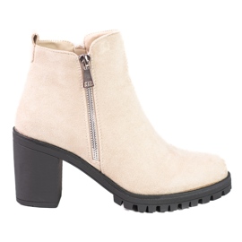 Stivaletti beige da donna su palo Shelovet nero marrone