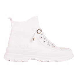 Sneakers bianche da donna con tomaia alta Shelovet bianca