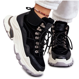 Scarpe sportive alte da donna GOE KK2N4098 nere nero