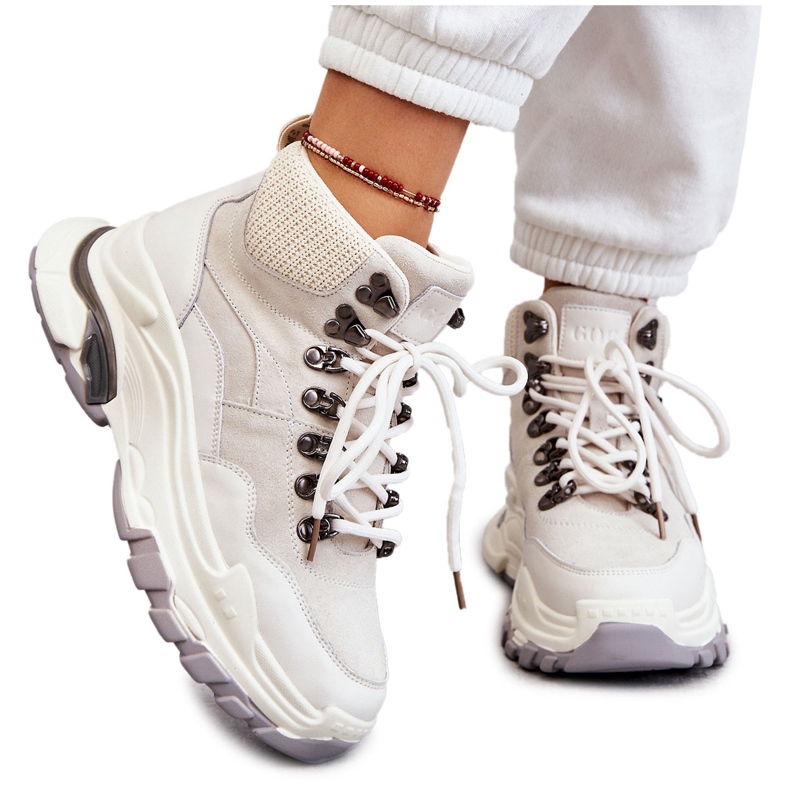 Scarpe Sportive Alte da Donna GOE KK2N4097 Beige chiaro
