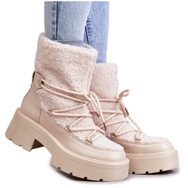 FS1 Doposci Da Donna Con Pelle Di Pecora Beige Sanna marrone