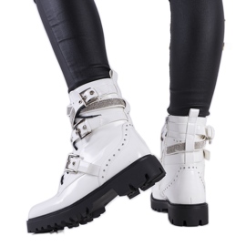 Stivali bianchi con zirconi Tucker bianco