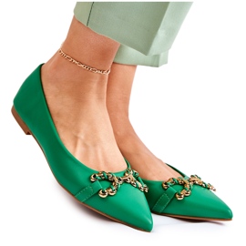 WS1 Ballerine Da Donna In Spitz Con Decorazione Carlos Verde