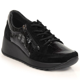 Scarpe da donna in pelle sulla zeppa T.Sokolski nero