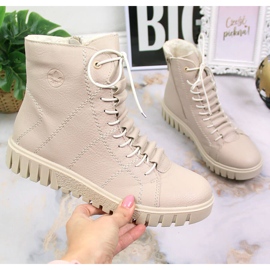 Stivaletti da donna beige con plateau Rieker Y3420-61