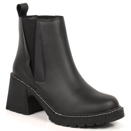 Stivaletti Chelsea da donna in pelle sul palo, un Artiker nero caldo slip-on