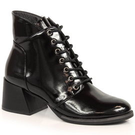 Stivali caldi da donna Vinceza neri con tacco decorativo nero
