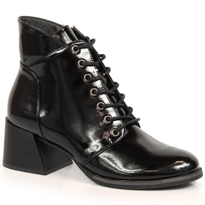 Stivali caldi da donna Vinceza neri con tacco decorativo nero
