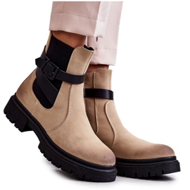 FE1 Stivali caldi da donna Stivali Jodhpur con cintura Beige Jose