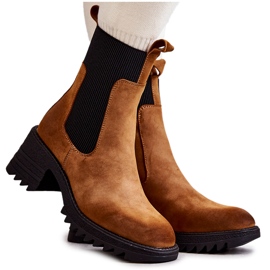 FE1 Stivali caldi da donna su tacco alto Camel Abella marrone
