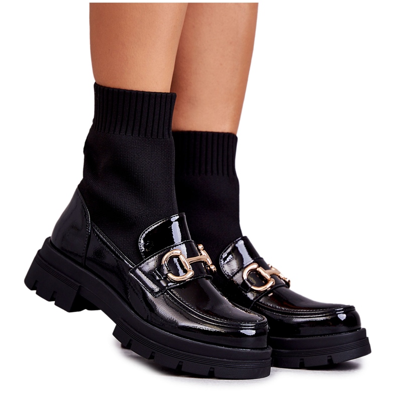 FE1 Stivali da donna con calzino Slip-on Sofia neri nero