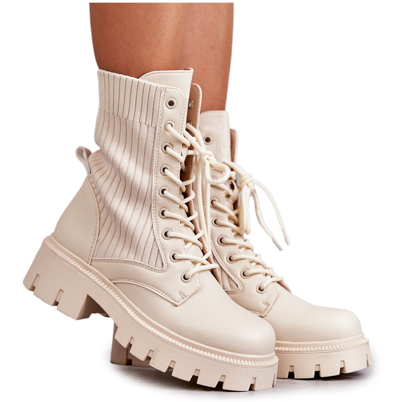 FS1 Stivali da lavoro da donna con calzini Abigail beige