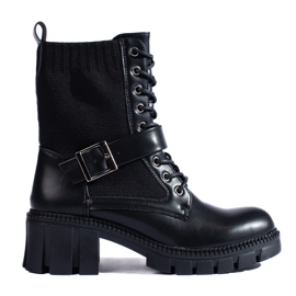 Borse stringate Shelovet da donna con tomaia flessibile nero