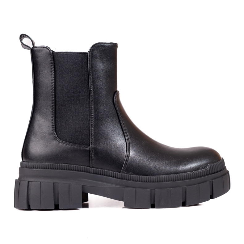 Stivaletti Chelsea da donna sulla piattaforma Shelovet nero