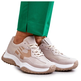 Vinceza Scarpe sportive stringate beige da donna marrone
