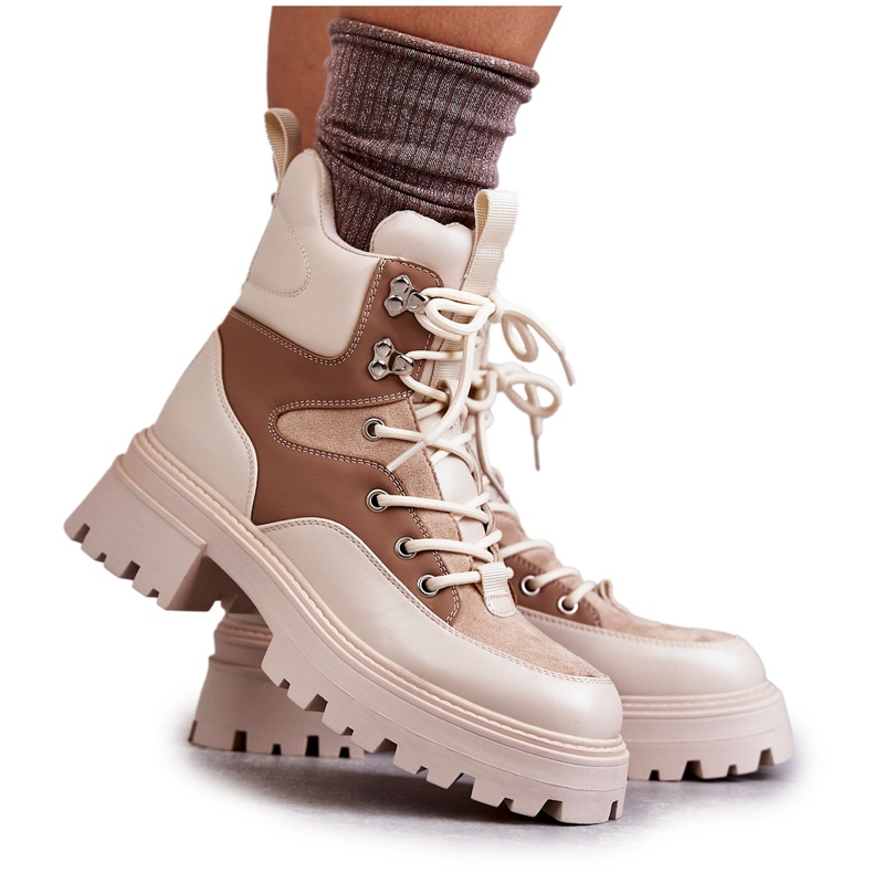 PS1 Stivali Caldi Trappers Beige-Marrone Settimo multicolore