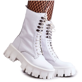 Stivali caldi in pelle GOE KK2N4012 Bianco bianca