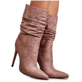 Stivali rugosi da donna Stivali Laguna marroni beige