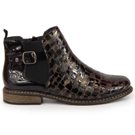 Stivali Jodhpur da donna in vernice Rieker Z4965-90 nero