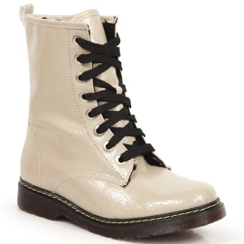 Stivali da ragazza, laccati beige caldo Kornecki 6017