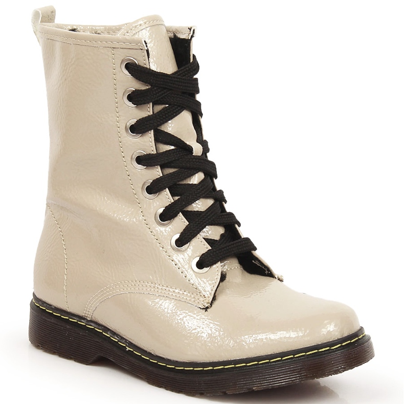 Stivali da ragazza, laccati beige caldo Kornecki 6017
