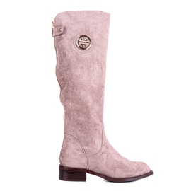 Stivali da donna con cursore Shelovet decorativo beige