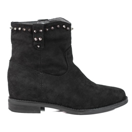 Stivali da donna in suede con zeppa Shelovet nero