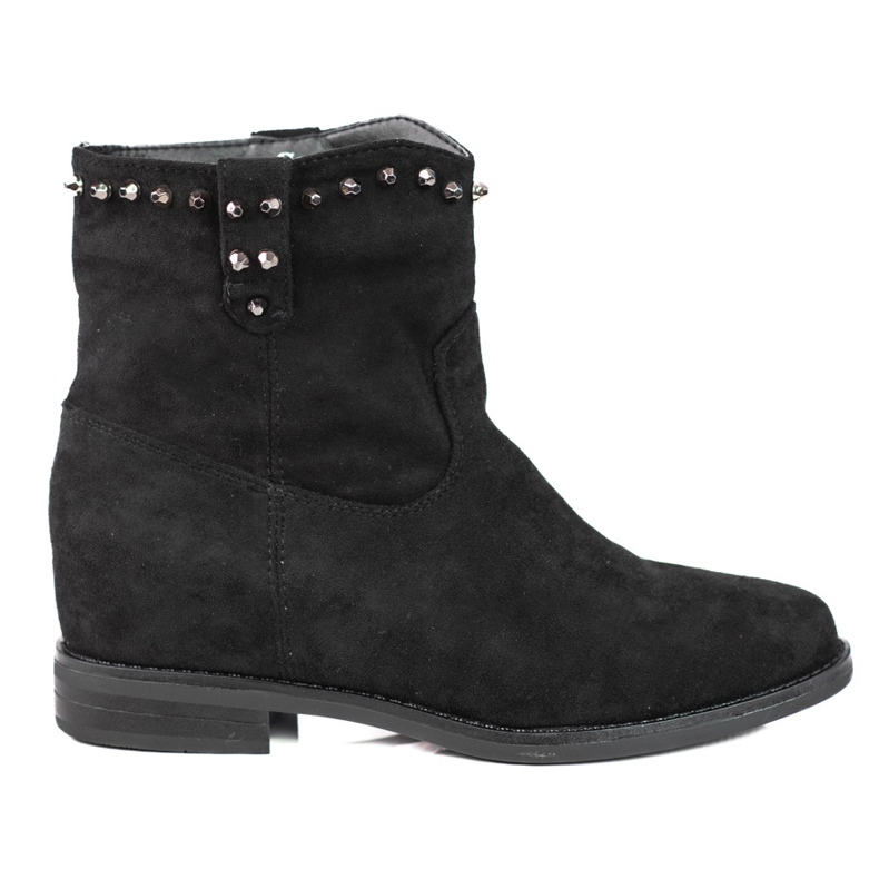 Stivali da donna in suede con zeppa Shelovet nero