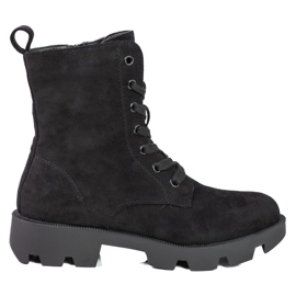 Borse Shelovet in camoscio nero stringato da donna