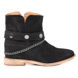 Stivali da cowboy da donna in camoscio con zeppa Shelovet nero