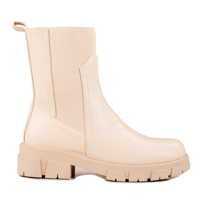 Stivali beige Vinceza da donna con tomaia alta