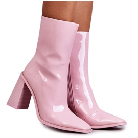 FS1 Stivali da donna in vernice rosa Margit