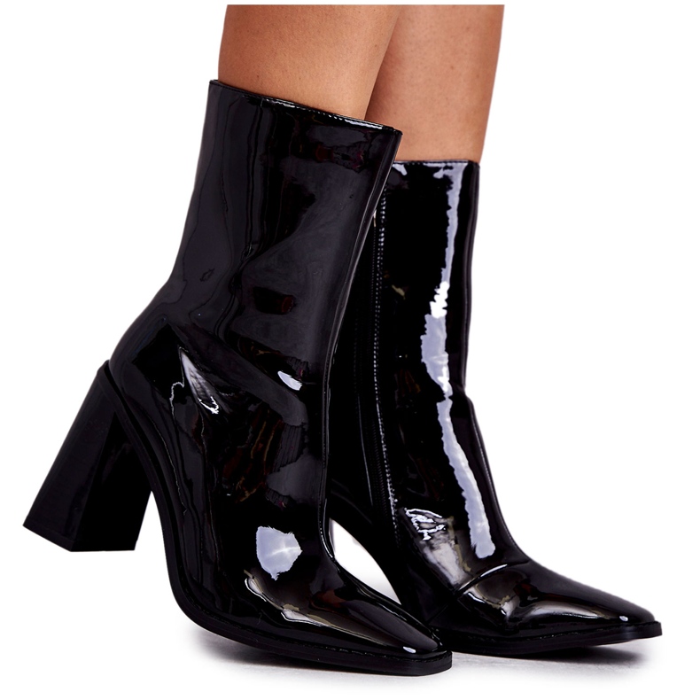 FS1 Stivali da donna in vernice nera Margit nero