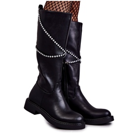 FS1 Stivali neri da donna con ornamenti Finlay neri nero