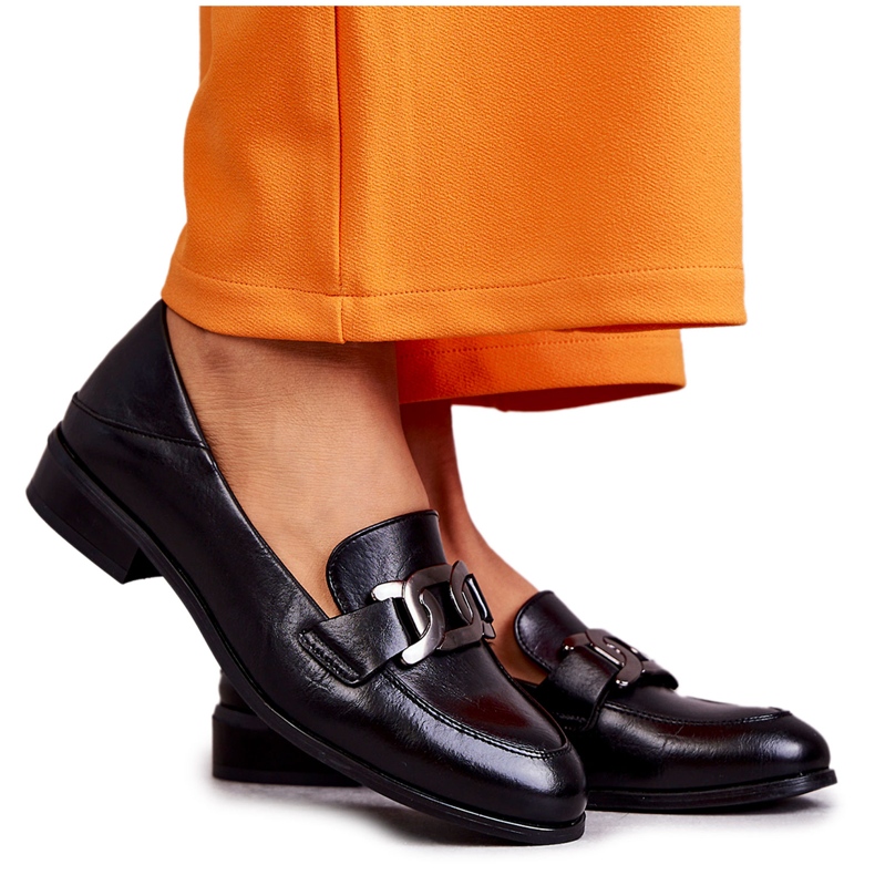 Vinceza Mocassini alla moda in pelle nero Trine
