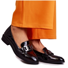 Vinceza Mocassini alla moda laccati neri Trine nero