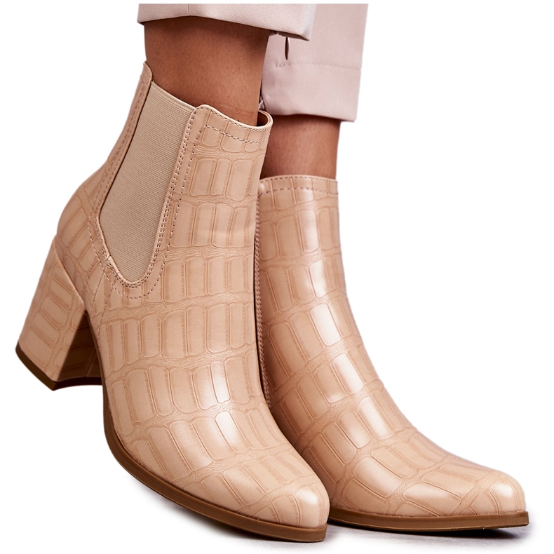 Stivaletti in pelle di serpente La.Fi 260038BE-XC Beige